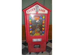 Lucky eggs chicken machine gioco a gettoni luna park vintage
