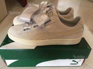 scarpe puma bianche con fiocco