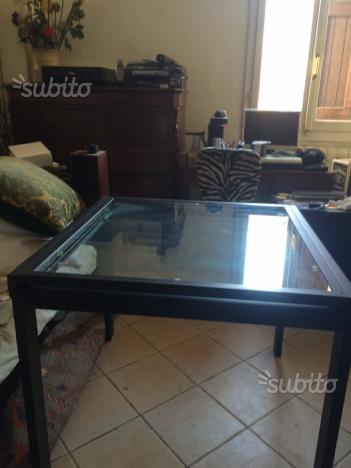 Tavolo Wenge E Vetro 90x90 Allungabile Posot Class