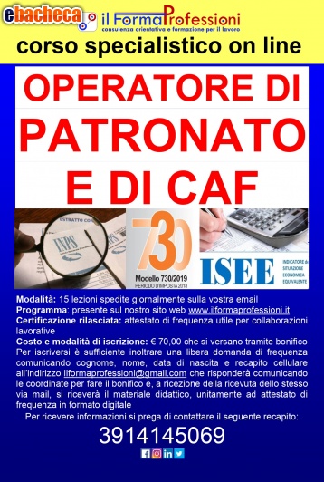 Corso On Line Operatore Di Patronato E Caf 🥇 Posot Class 4651