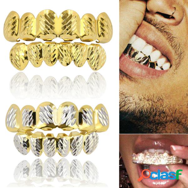 Set di tappi per bocca in alto con placcatura in oro hip hop
