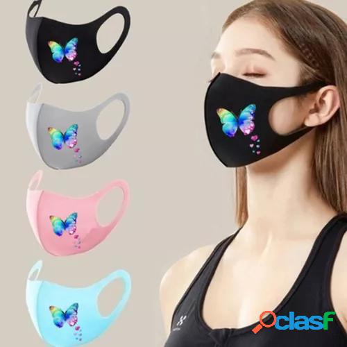 Color Butterfly Print Mask Adult Washable Ice Silk Cloth