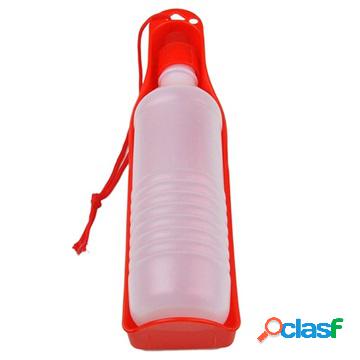 Portable Water Bottle with Dispenser for Pets - 750ml - Red