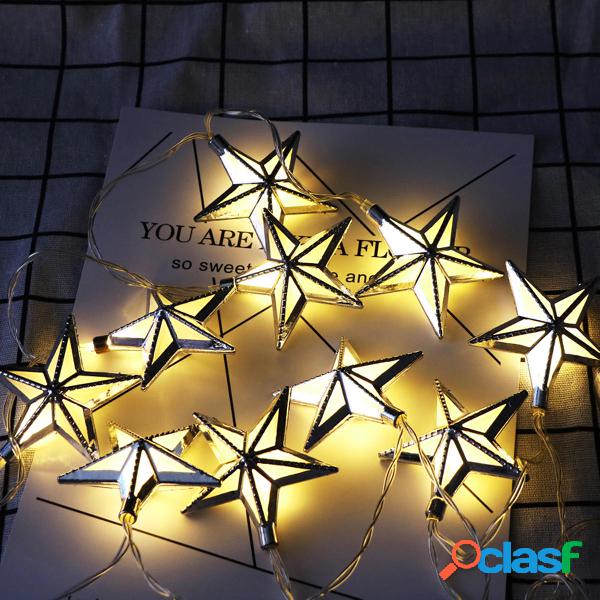 1.65M Batteria Powered 10PCS Star Shape Eid Ramadan LED