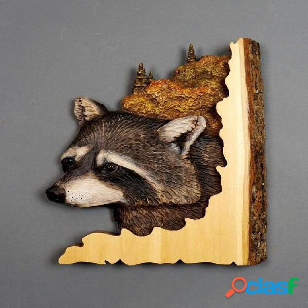 1 PC Animal Carving Handcraft Wall Hanging Sculpture 3D