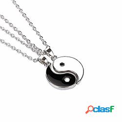 1 paio yin yang ciondolo collana a catena per donna o uomo