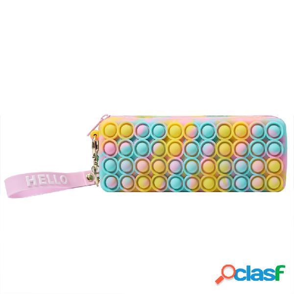 1 pz Colorful Astuccio per matite Bubble Fidget Toy