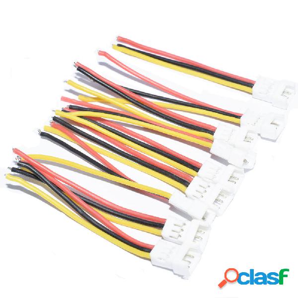 10 PZ JST-SH 1.25mm 3Pins 3P Soft Silicone Cavo di