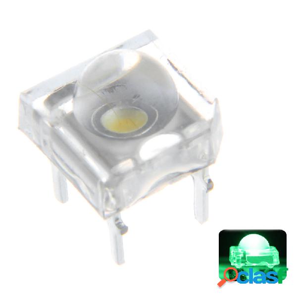 100 PZ 5 MM 4 Pin Verde LED Trasparente Rotondo Top lente