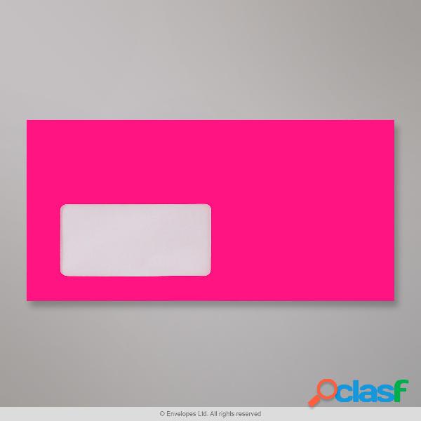 110x220 mm (DL) Busta rosa fluorescente con finestra
