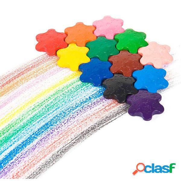 12 colori a forma di fiocco di neve pastello bambini disegno