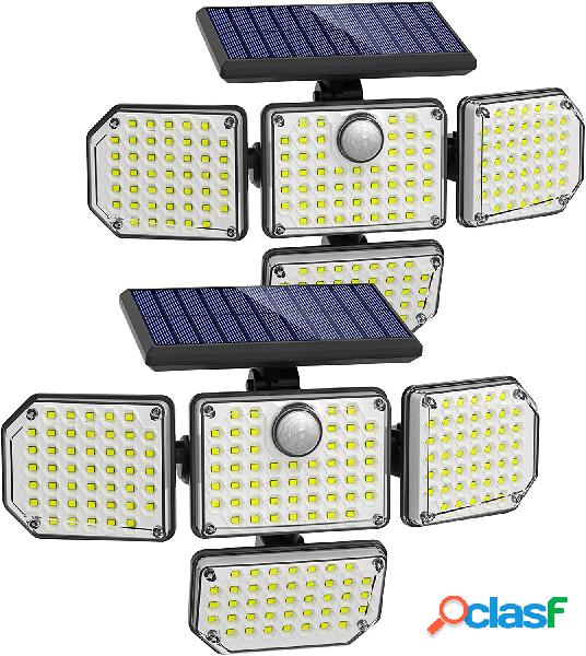 181LED a quattro teste solare Luce esterna da giardino Luce