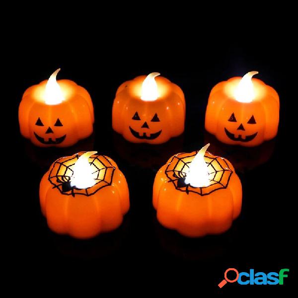 1Pcs LED Lanterna a lume di candela con zucca di Halloween