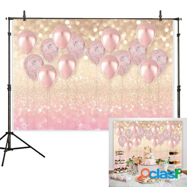 1x1.5m 1.5x2.2m 1.8x2.5m Vinile Rosa Palloncini Foto Fondali