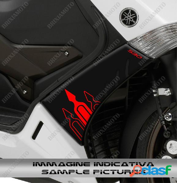 2 adesivi 3d carena yamaha bianco nero