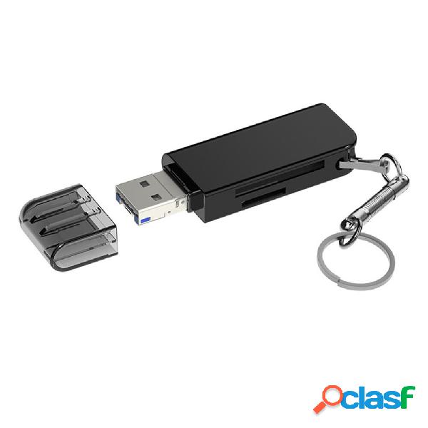 2-in-1 USB 3.0 TF SD Memory Card Reader Custodia in metallo