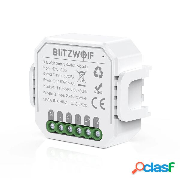 [2 pezzi] BlitzWolf® BW-SS5 2300W 2 Gang WIFI Smart Switch