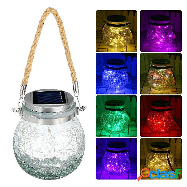 20/30 LED solare Crack Glass Vaso Fairy String lampada