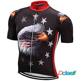 21Grams American / USA Eagle National Flag Short Sleeve Mens