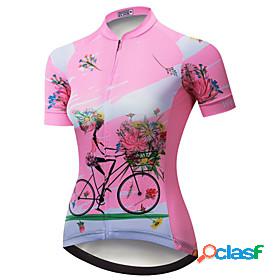 21Grams Floral Botanical Funny Short Sleeve Womens Cycling