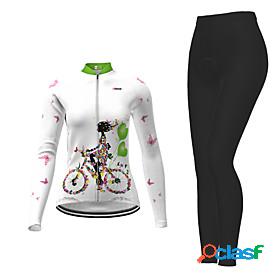21Grams Womens Cycling Jersey with Tights Long Sleeve -