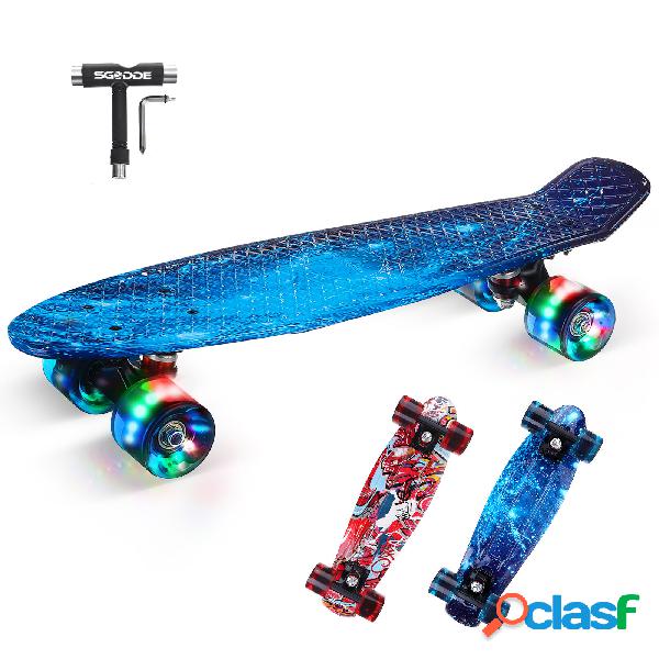 22 "Mini skateboard Kids Sport Longboard con ruote LED per