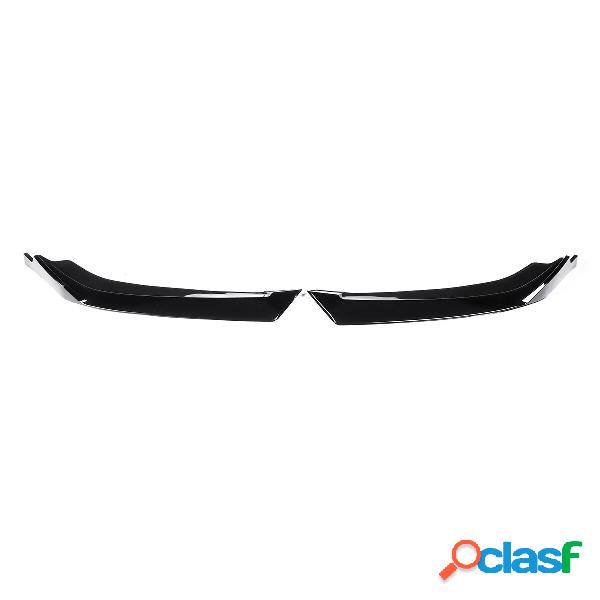 2PCS Nero Lucido Anti-Graffio Paraurti Anteriore Lip Wrap