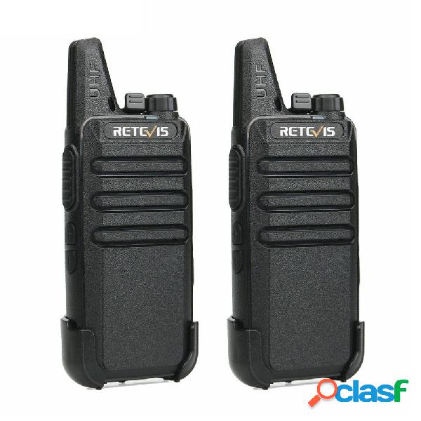 2Pcs Retevis RT22 Walkie Talkie Mini ricetrasmettitore UHF