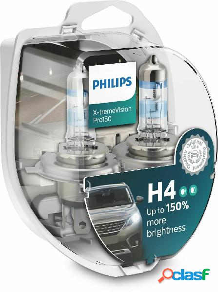 2x lampadine auto H4 PHILIPS X-tremeVision Pro150