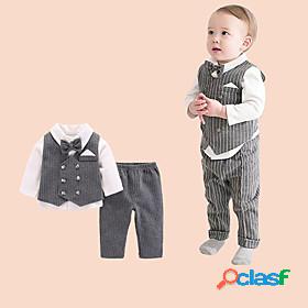 3 Pieces Baby Boys Fashion Cool Clothing Set Cotton Party