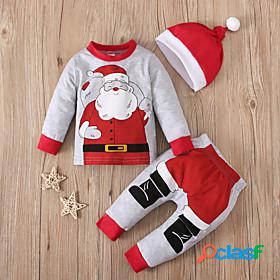 3 Pieces Baby Christmas Boys Active Daily Cute Clothing Set