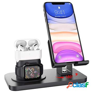 3-in-1 180 Degree Rotating Charging Stand - Black