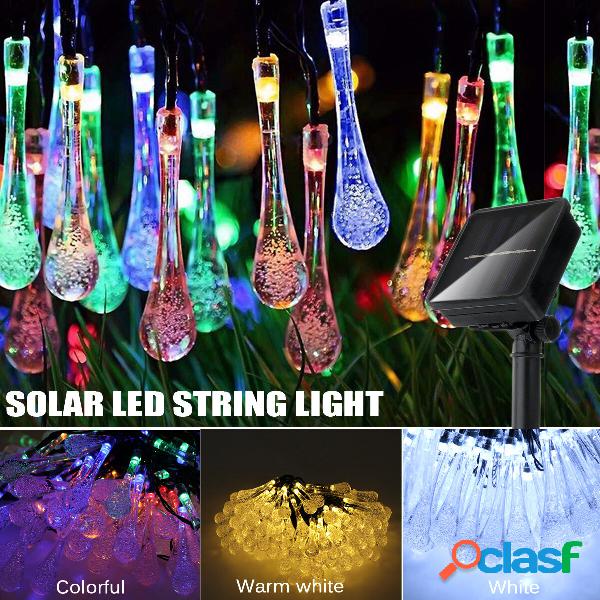 32FT 10M 100LED solare Water Drop Fairy String Light Outdoor