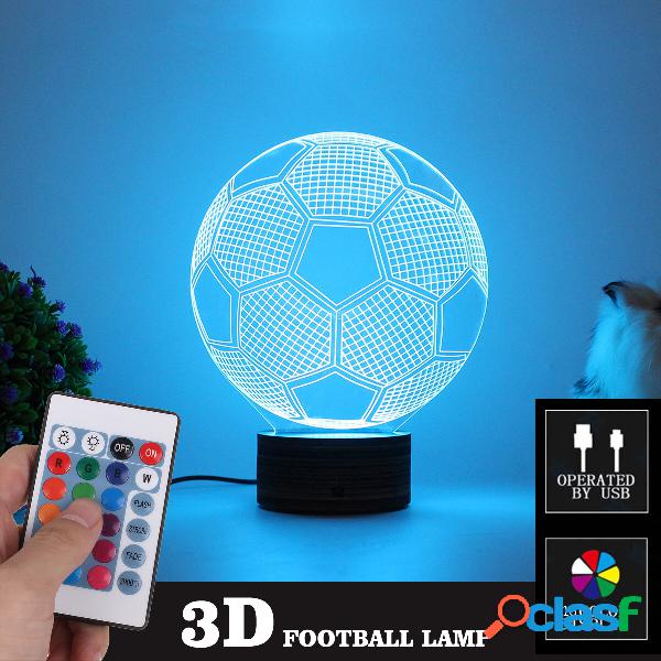 3D Football LED Night Light 16 colori regolabili USB 4 Mode