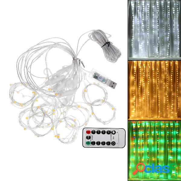 3M * 1M 100LED Fata Stringa Tenda Finestra Luce USB