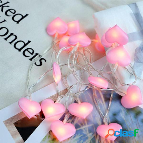 3M Batteria Powered Rosa Love Cuore 20LED Fairy String