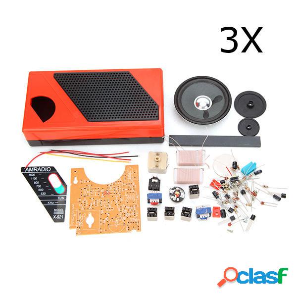 3Pcs DIY Portable 8 Tubo Radio Kit Kit elettronico di