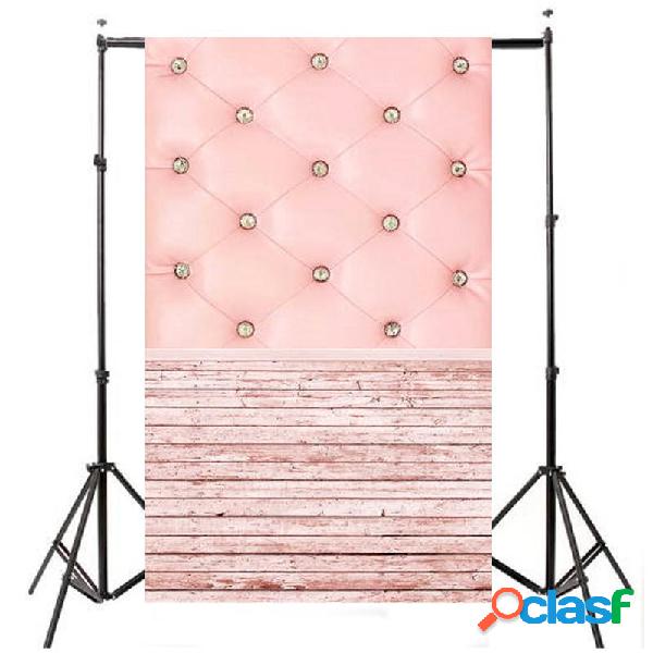 3x5FT vinile Rosa pavimento in legno fotografia sullo sfondo