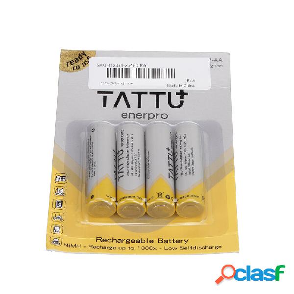 4 pezzi TATTU 1.2 V 2100 mAh AA NIMH ricaricabile Batteria