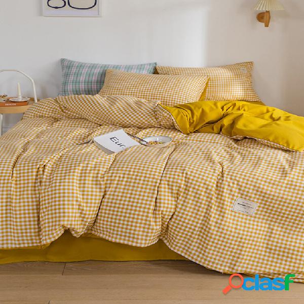 4 pezzi stile scozzese inverno nuovo set biancheria da letto