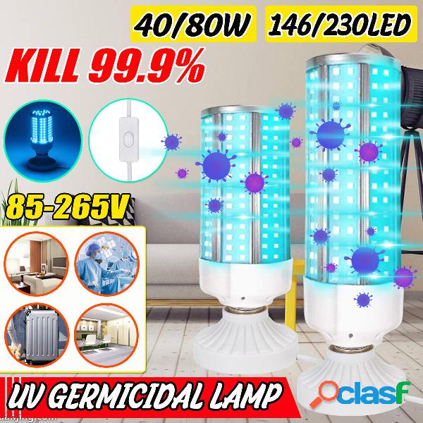 40W 80W UV Germicida lampada UVC E27 LED Lampadina Luce