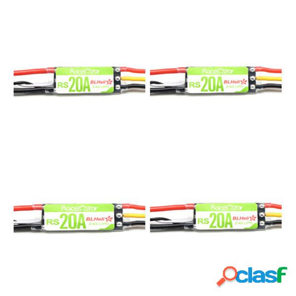 4X Racerstar RS20A 20A BLHELI_S OPTO 2-4S ESC Supporta