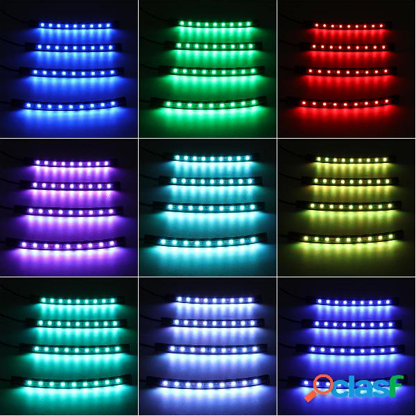 4pcs RGB LED Car Interior Atmosphere lampada Kit luci
