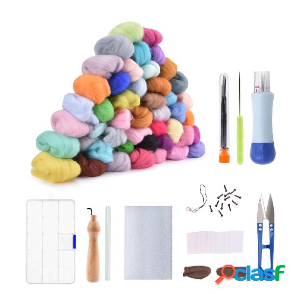 50 colori fai-da-te in lana kit di aghi Set di strumenti Set