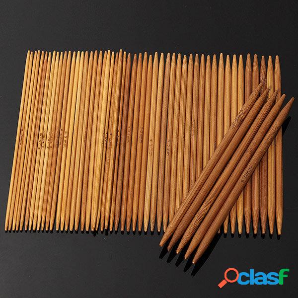 55pcs 11 formati di bambù carbonizzato doppia ferri
