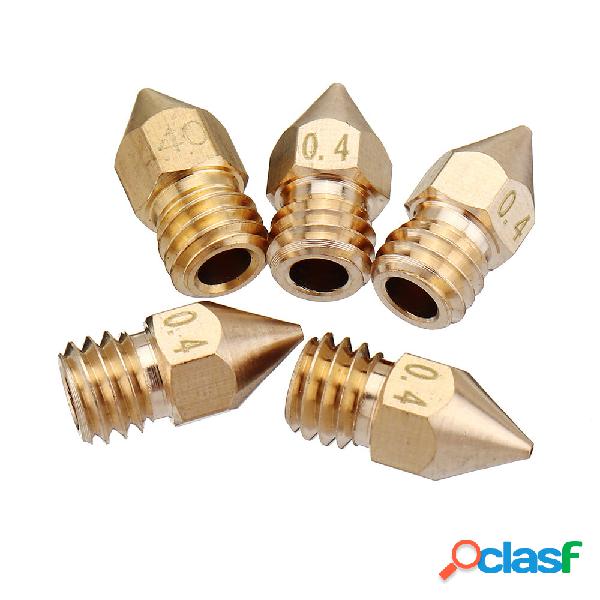 5PCS 3mm / 0.4mm Rame MK8 Ugello per estrusore filettato per