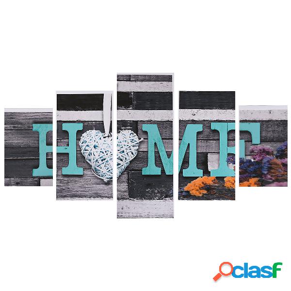 5Pcs Dipinti su tela Love HOME Wall Decorative Print Art