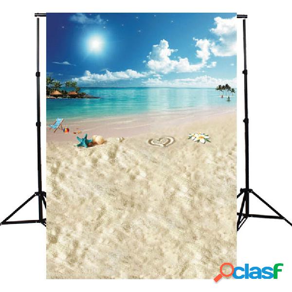5x7FT Vinyl Summer Beach Cuore Sea Vocation Fotografia