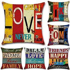 6 pcs Pillow Cover Rustic Modern Square Traditional Classic