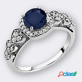 925 sterling silver blue sapphire women engagement ring 1.32